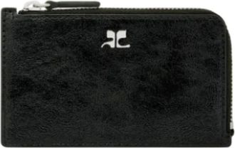 Courr&egrave;ges Kaarthouder met rits - Dames - Portefeuilles - Zwart - ONE Size - Leer - Accessoires