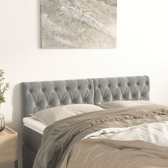 vidaXL Cabeceros 2 Unidades De Terciopelo Gris Claro 80x7x78/88 Cm Vidaxl