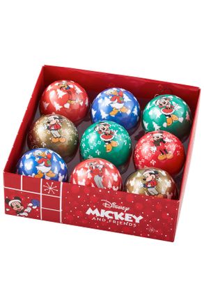 Disney Christbaumkugel-Set, Blau, Gr&uuml;n, Rot, Kunststoff, 9-teilig, 7.5x7.5x7.5 cm, Dekoration, Weihnachtsdekoration, Christbaumschmuck, Christbaumkugeln
