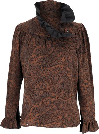 Kenzo Kenzo blouse met paisleyprint in bruine wol
