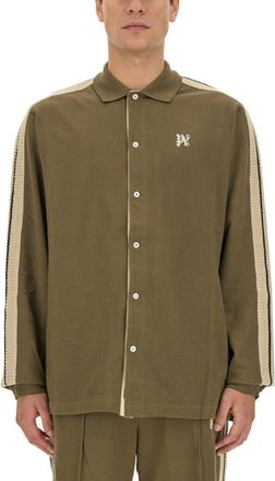 Palm Angels Khaki Regular Logo Shirt