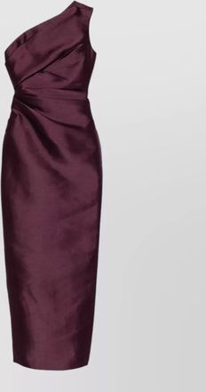 Solace London polyester one-shoulder draped maxi dress