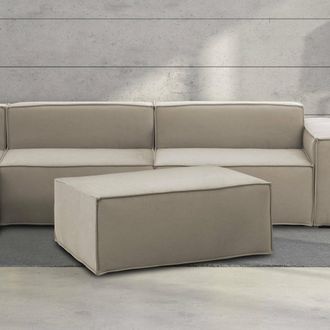 Dmora Talamo Italia - Puff Antonella, Otomana De La Sala De Estar, 100% Made In Italy, Sill&oacute;n Relax En Tela Tapizada, Cm 100x70h43, T&oacute;rtola, Con Embalaje Re