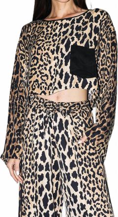 niLuu Wildesse Long Sleeve Crop Tee In Leo