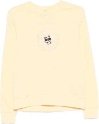 Karl Lagerfeld Logo Circulo Choupette Sweatshirt - Dames - Sweatshirts - Geel - L - Hoodies & sweatvesten