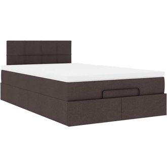 vidaXL Estructura De Cama Otomana Colch&oacute;n Tela Marr&oacute;n Oscuro 120x190cm Vidaxl