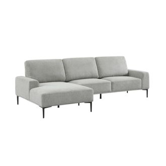 Sweeek Sof&aacute; de tela y metal, 3 plazas, gris claro