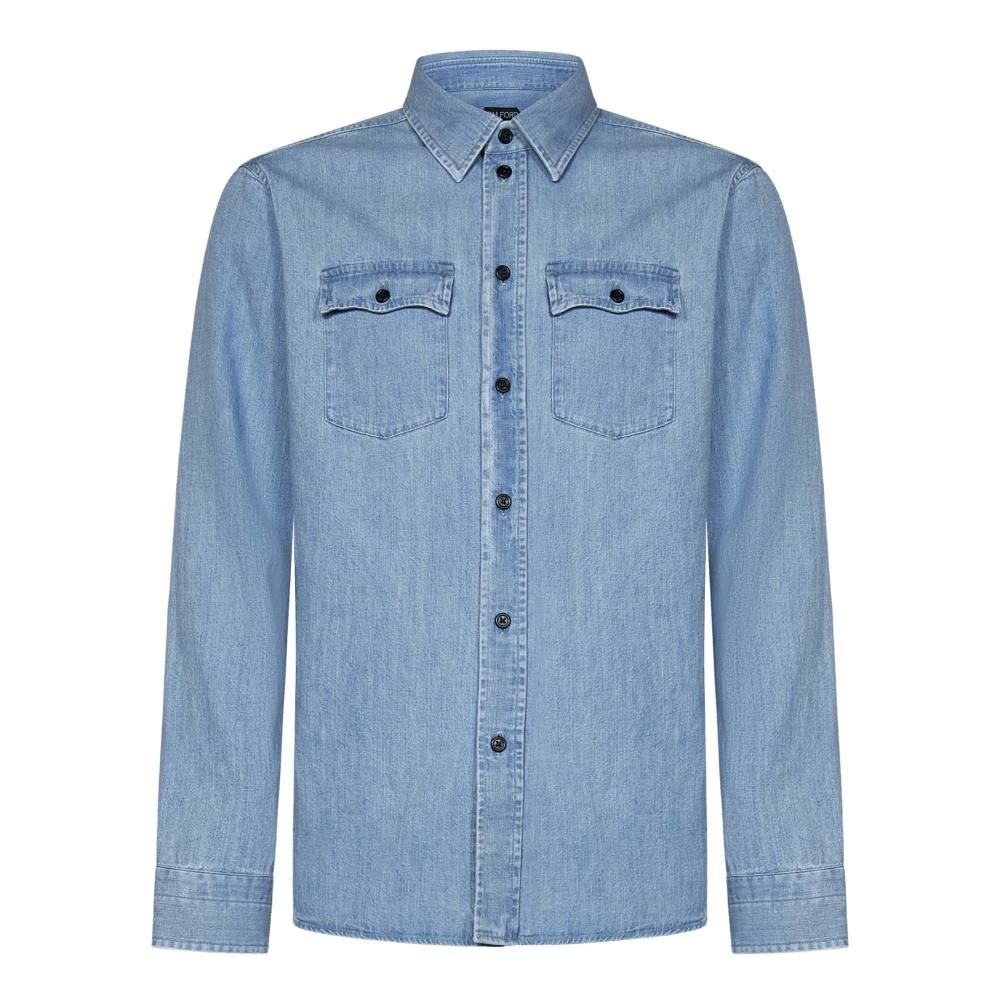 Chemise Tom Ford Coton Doux – Taille 43/17, Neuve Sans Étiquette, Gris Élégant