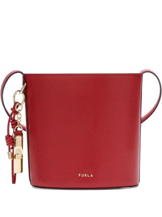 Furla Roxie charm leather bucket bag - women - Calf Leather/Polyester/Calf Leather - One Size - Red