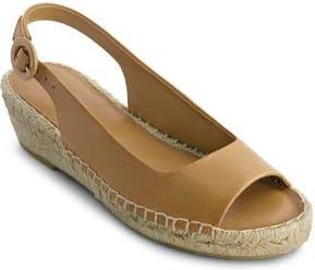 Bernardo Melila Espadrille Wedge Sandal in Sand Antique Calf at Nordstrom Rack, Size 6.5