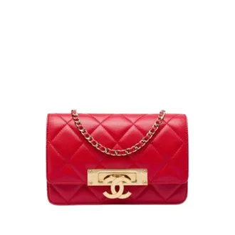 Chanel Pre-owned Quilted Flap Crossbody Bag - Dames - Pre-owned - Rood - Maat: ONE Size Leer