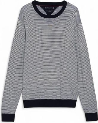 Tommy Hilfiger Smart Casual Jumper met Ronde Hals - Heren - Ronde hals truien - Blauw - L - Katoen - Truien & Vesten