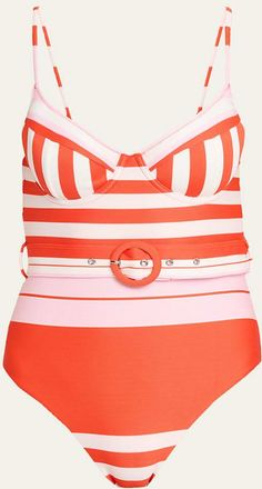 SIMKHAI Noa Belted Bustier One-Piece Swimsuit