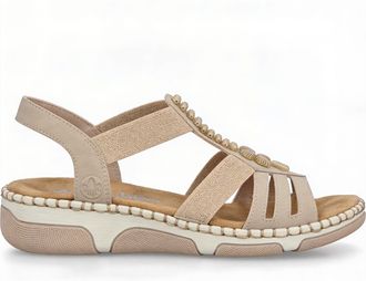 Rieker 66201 Womens Slingback Sandals Cream - Beige - Size UK 6.5