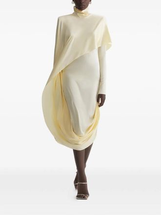 MUGLER Draped High-neck Dress