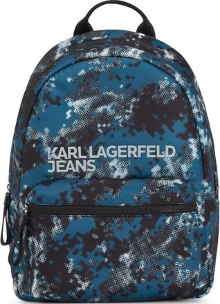 Karl Lagerfeld Zaino con stampa camouflage - Blu