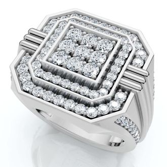 Pompeii3 1 3/4Ct Diamond Mens Anniversary Ring White, Yellow, or Rose Gold Lab Grown