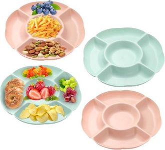 OEM Bandeja De Servir De 4 Piezas Con 5 Compartimentos, Reutilizable, Para Frutos Secos, Fruta Confitada, Dulces, Postres Y Frutos Secos