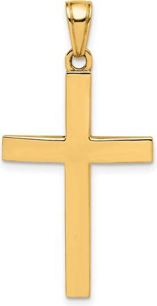 Diamond2Deal 10k Yellow Gold Polished Beveled Cross Charm
