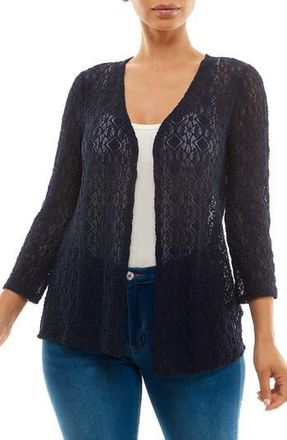 Nina Leonard Lace Bolero in Navy at Nordstrom Rack, Size Medium