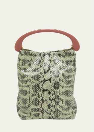 Dries Van Noten Snakeskin-Embossed Top-Handle Bag