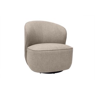Miliboo Miliboo - Sill&oacute;n Dise&ntilde;o Giratorio De Tela Efecto Terciopelo Texturizado Color Topo Amber