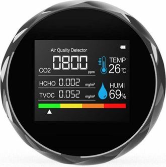 OEM Detector De Gas Co2 Multifuncional, Incluye Analizador De Aire De Bater&iacute;a Para Co2/tvoc/hcho/temperatura/humedad, Para El Hogar Y La Oficina, 5 En 1, 
