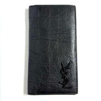 Saint Laurent Pre-owned Wallets, male, Black, Size: ONE SIZE Pre-owned Long bill wallet (bi-fold)