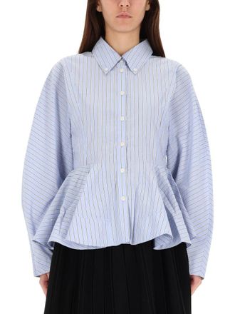 Ganni Striped Peplum Shirt