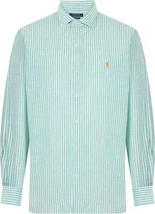 Polo Ralph Lauren Linen Shirt - Heren - Casual Overhemden - Groen - XL - Linnen - Overhemden