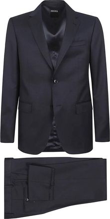 Ermenegildo Zegna Enkelrijig tweedelig pak - Heren - Business pakken - Zwart - M - Tweed - Kostuums