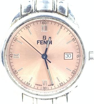 Fendi Pink Champagne Dial Quartz Watch, Stainless Womens Steel (Pre-Owned)