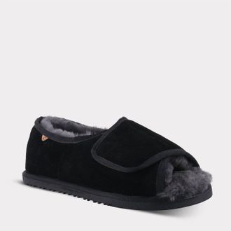 Lamofootwear Mens Apma Open Toe Wrap Slippers In Black