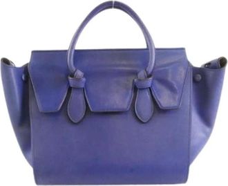 Celine Pre-owned Tie Mini Lederen Handtas - Dames - Vintage Handtas - Blauw - ONE Size - Leer - Vintage