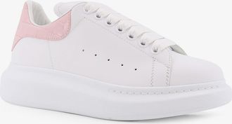 Alexander McQueen Womens Oversize Leather Sneakers White Trainers