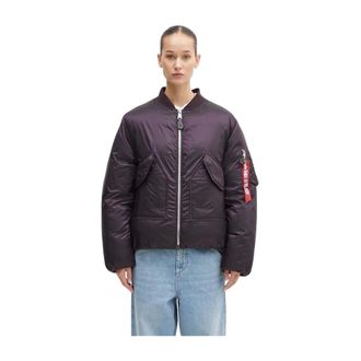 Alpha Industries Ma-1 Gewatteerde Bomberjack - Dames - Jassen - Paars - Maat: XS Leer