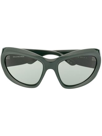 Balenciaga oversized cat-eye frame sunglasses - unisex - Acetate - One Size - Green
