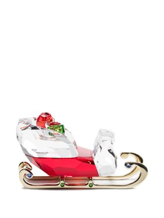 Swarovski Holiday Cheers Sleigh figurine - unisex - Gold Plated Metal/Swarovski Crystal - One Size - White
