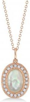 Allurez Diamond & Mother of Pearl Pendant Necklace 14K Rose Gold (1.67ct)