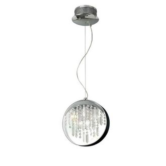 Netlighting Geo Pendant Chrome 7 Light G4 Black Shade Crystal in Grey