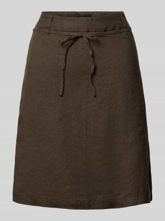 OPUS Minirock aus reinem Leinen Modell Rinea in Khaki, Gr&ouml;&szlig;e 34
