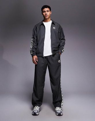 Icecream Pantaloni dritti antracite gessati con logo in coordinato-Grigio