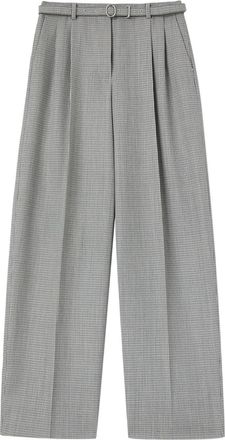 Jil Sander checked virgin-wool palazzo pants - women - Virgin Wool - 36 - Grey