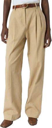 Gerard Darel Azra High Rise Pleated Trousers in Camel at Nordstrom, Size 14