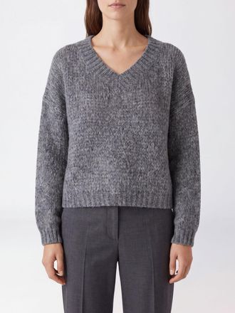 Roberto Collina Maglia con scollo a V in misto lana e alpaca con bordi a costine