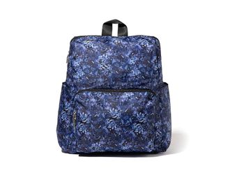 Baggallini Carryall Packable Backpack Carry on Luggage Indigo Petal, Nylon