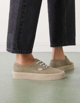 Vans Authentic - Sneakers in camoscio verde chiaro con suola in para
