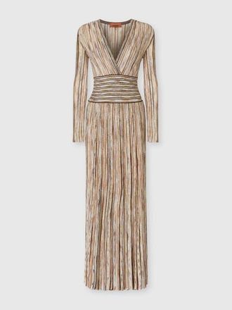 Missoni Ribbed Mixed Viscose Midi Dress With Sequins in Green& Brown at Nordstrom, Size 38 It