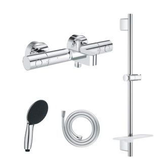 GROHE Pack De Grifer&iacute;a Termost&aacute;tica Grohe Grohtherm 800 Cosmopolitan + Teleducha Vitalio Start 110 + Barra Quickflix + Manguera Flexible