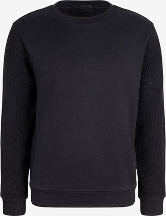 Moncler Rundhals-Sweatshirt mit Rippstrickdetails